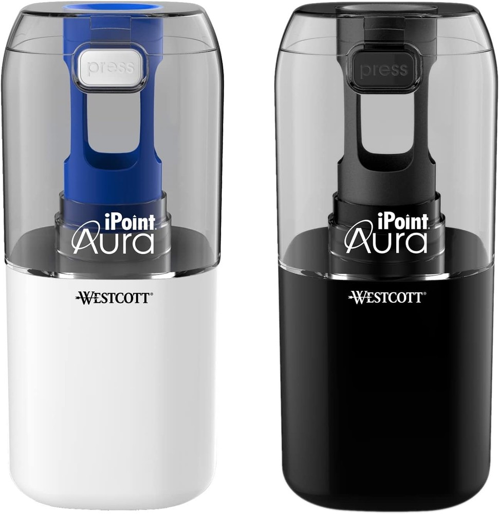 Westcott iPoint® Aura Battery Pencil Sharpener, Assorted Aura,