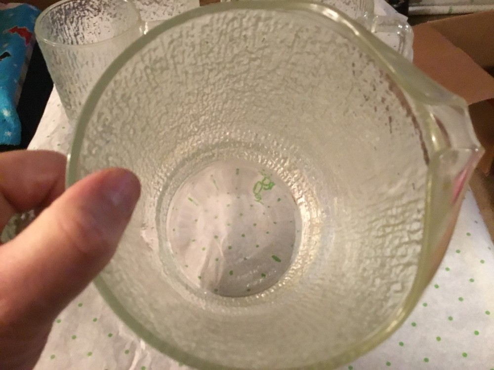 Glass pitcher and mug set