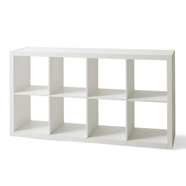 Large 8-Cube Open Storage Organizer Shelves Bookcase, Easy Assembly, White