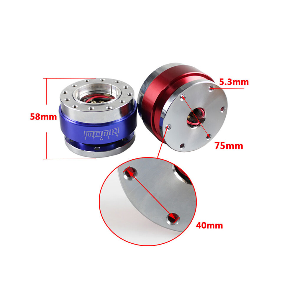 MOMO RED Quick Release Steering Wheel Hub Adapter Snap Off Boss Kit Universal