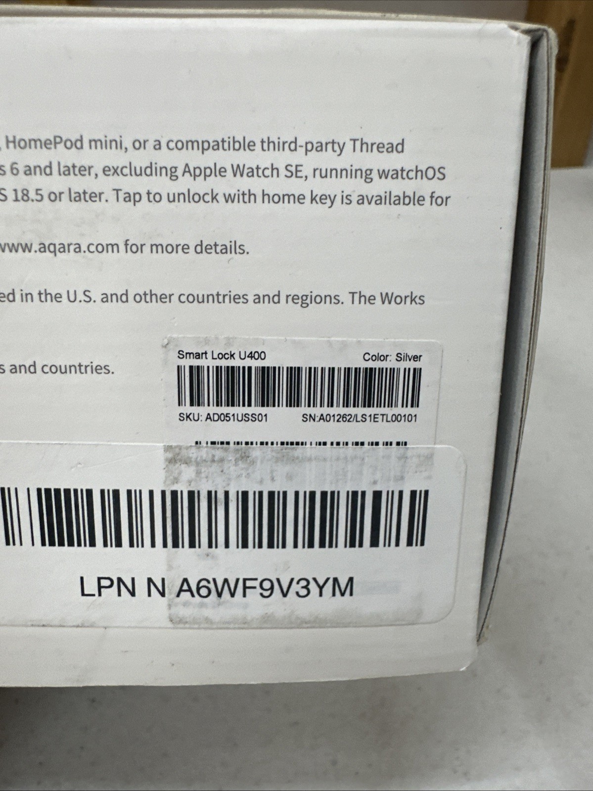 Aqara U400 Smart Lock (Keypad, Handsfree Unlock, Fingerprint Reader, Open Box)