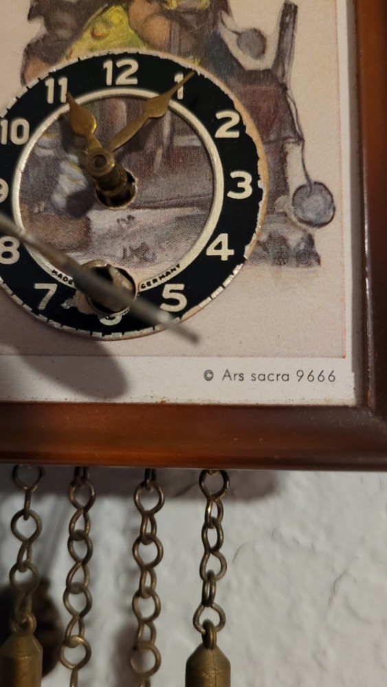 Hummel Mini Pendulum Clock West Germany Box Key Pendulum Vintage Working