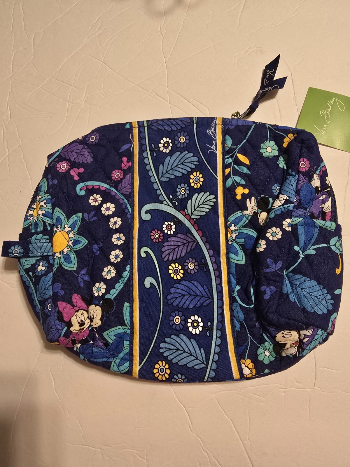 Disney Vera Bradley Retired Dreaming With Mickey Blue Cosmetic Bag, New