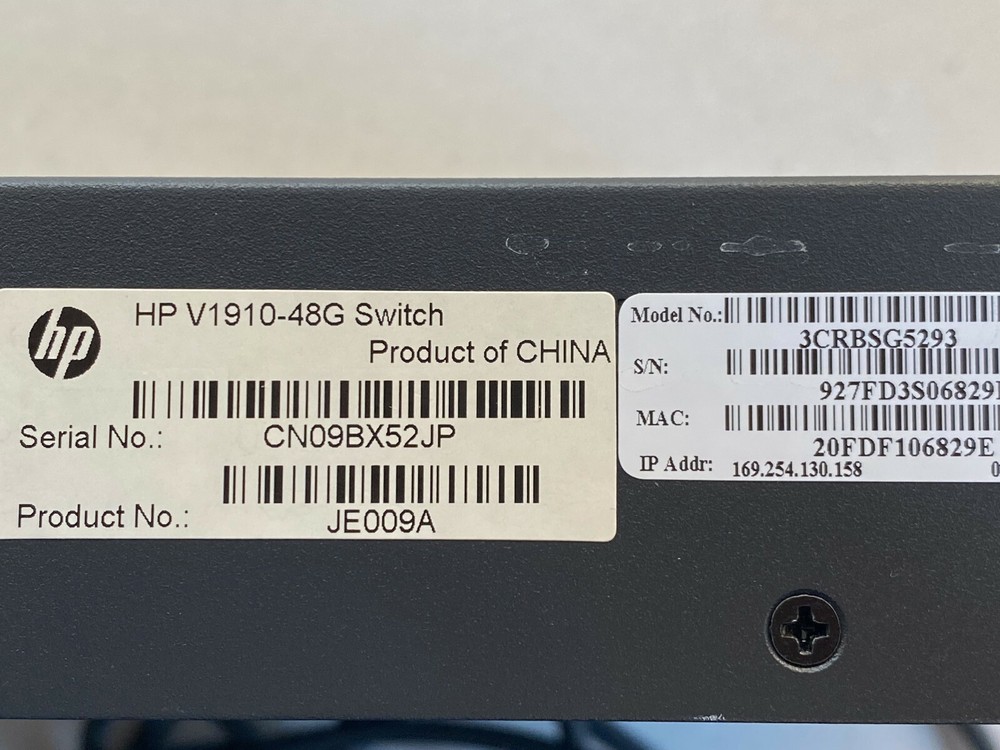 HP (JE009A) 48-Ports Rack-Mountable Switch Managed