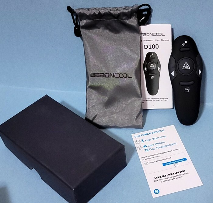 BEBONCOOL 2.4GHz USB Control PPT Wireless Presenter Remote w/ Red Laser Pointer