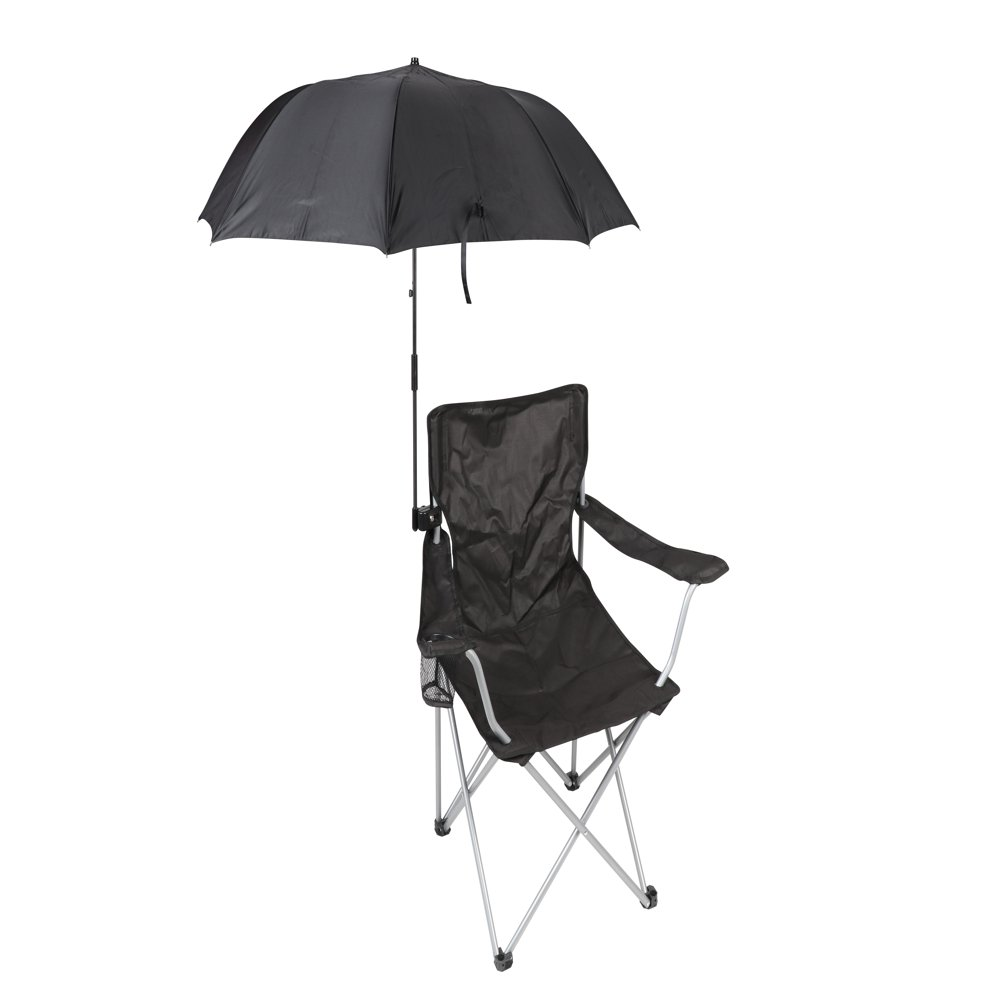 Ozark Trail Chair Umbrella with Clamp, Black, Large 42"X42"