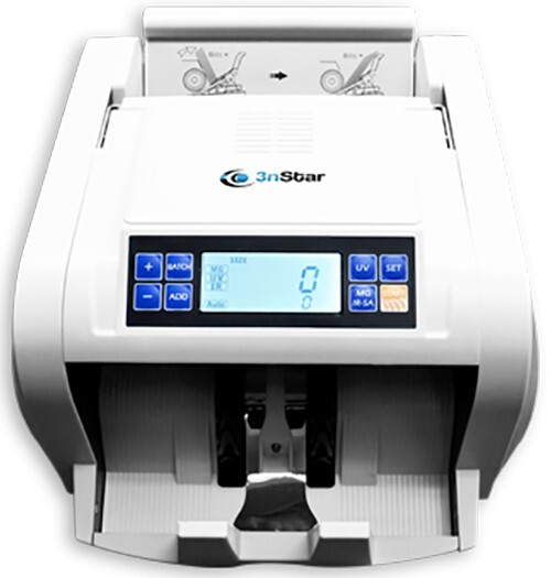 3nStar Bill Counter (BC1005) 110v 2UV, 1MG Extra rollers Dual display Polymer