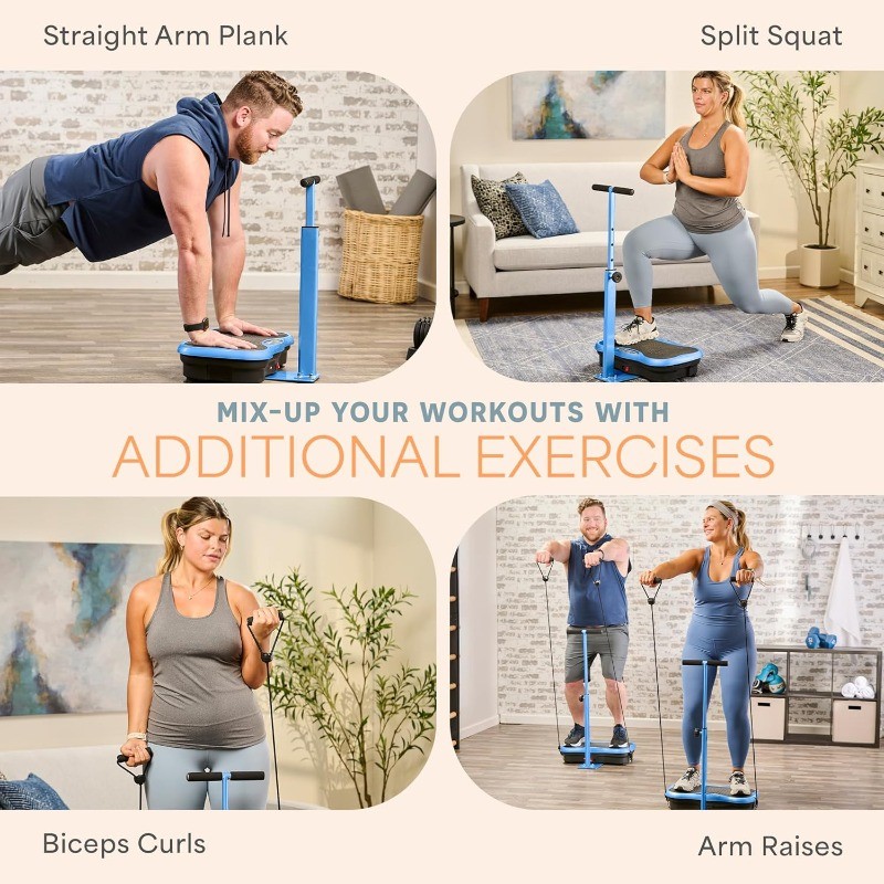 Lifepro TrimLite Vibration Plate Exercise Machine -Handlebars ，Bluetooth Speaker