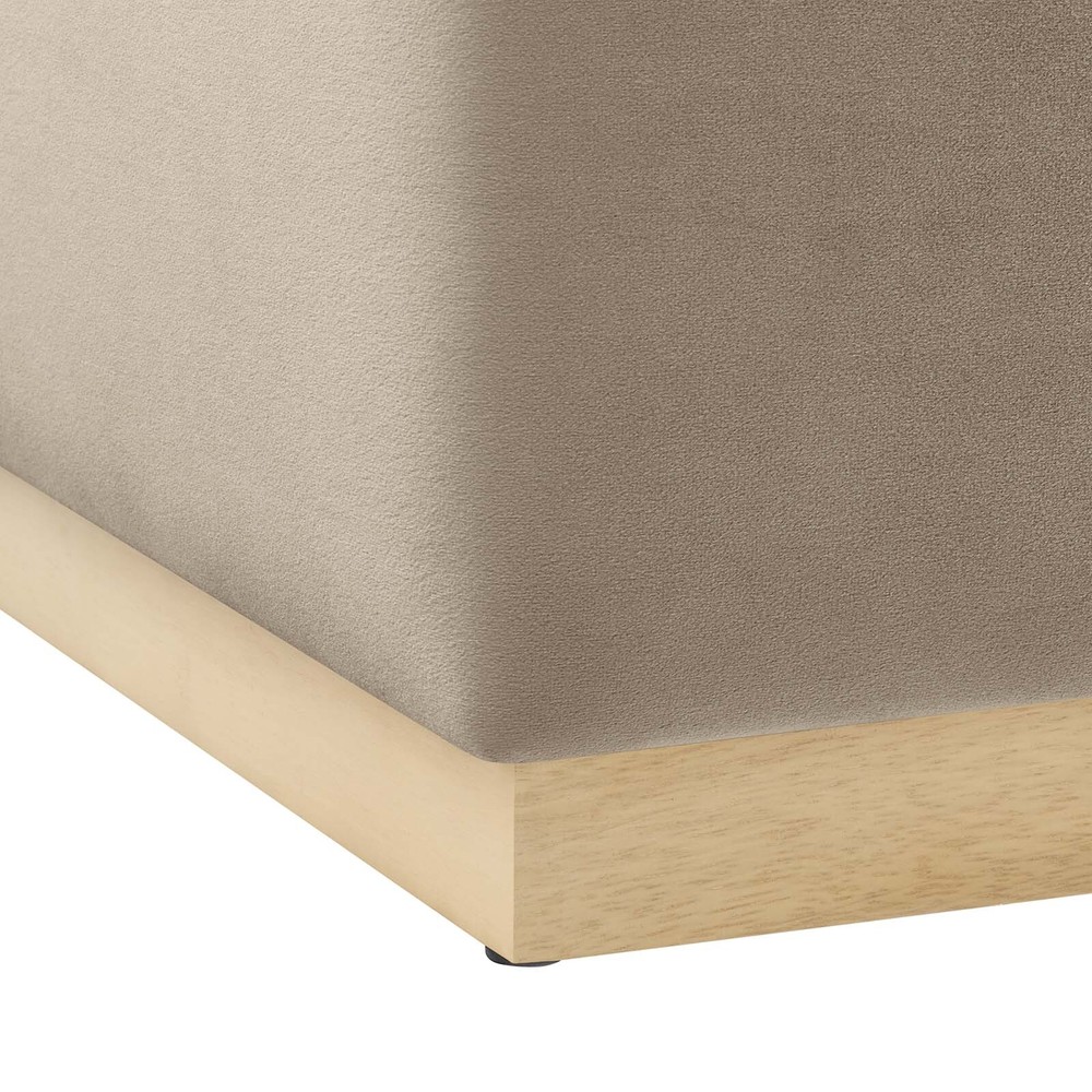 Modway Large 28" Square Performance Velvet Upholstered Ottoman