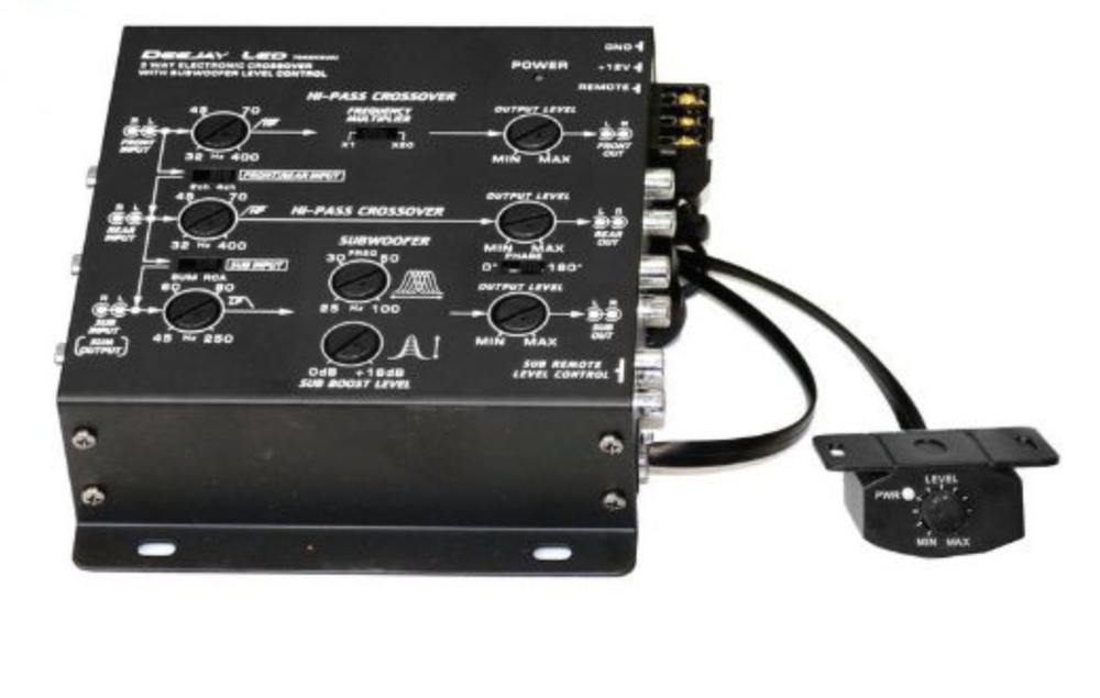 DEEJAY LED TBHMCD361 VEHICLE MULTI-AMPLIFIER CROSSOVER WITH RCA INPUTS AND OUTPU