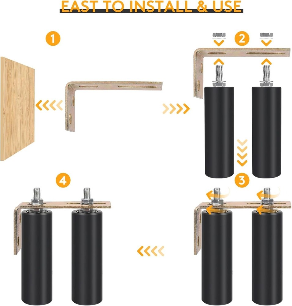 Heavy Duty Sliding Gate Roller - Adjustable L-Bracket