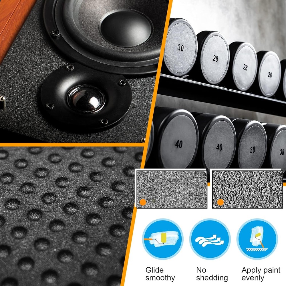 8 Pcs 4 Inch Paint Roller Textured Bed Liner RollerCovers and Paint Roller Frame