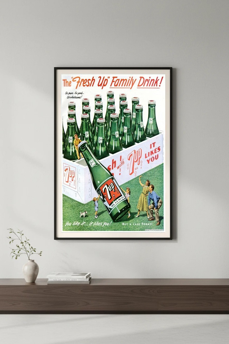 Vintage 7-Up (1950s) Poster - Retro Beverage Ad - 24x36” - 200gsm Art Print💎🗞️