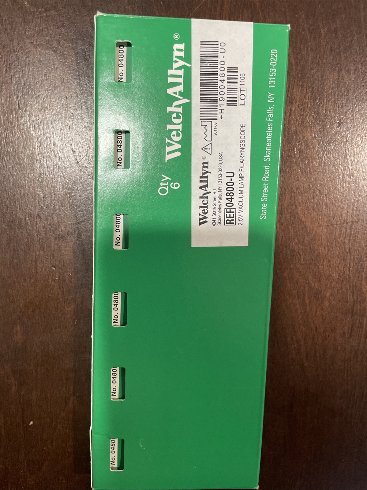 Welch Allyn 2.5V Halogen Vacuum Lamp for Laryngoscope, #04800-U6