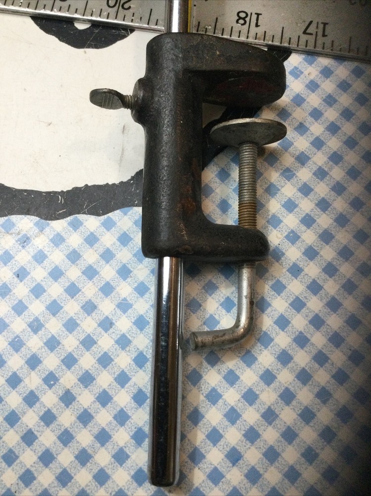 Fly Tying simple vise, table clamp, Solid Build, 9” Long, T Handle, Unbranded