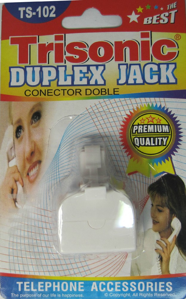 1 Duplex Wall Jack Adapter 4 Conductor White