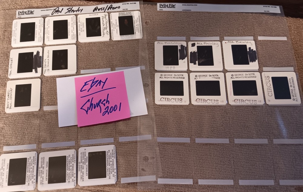 KISS Lot of 17 Color 35mm SLIDES - Paul Stanley Ace Frehley HITS Circus Photo