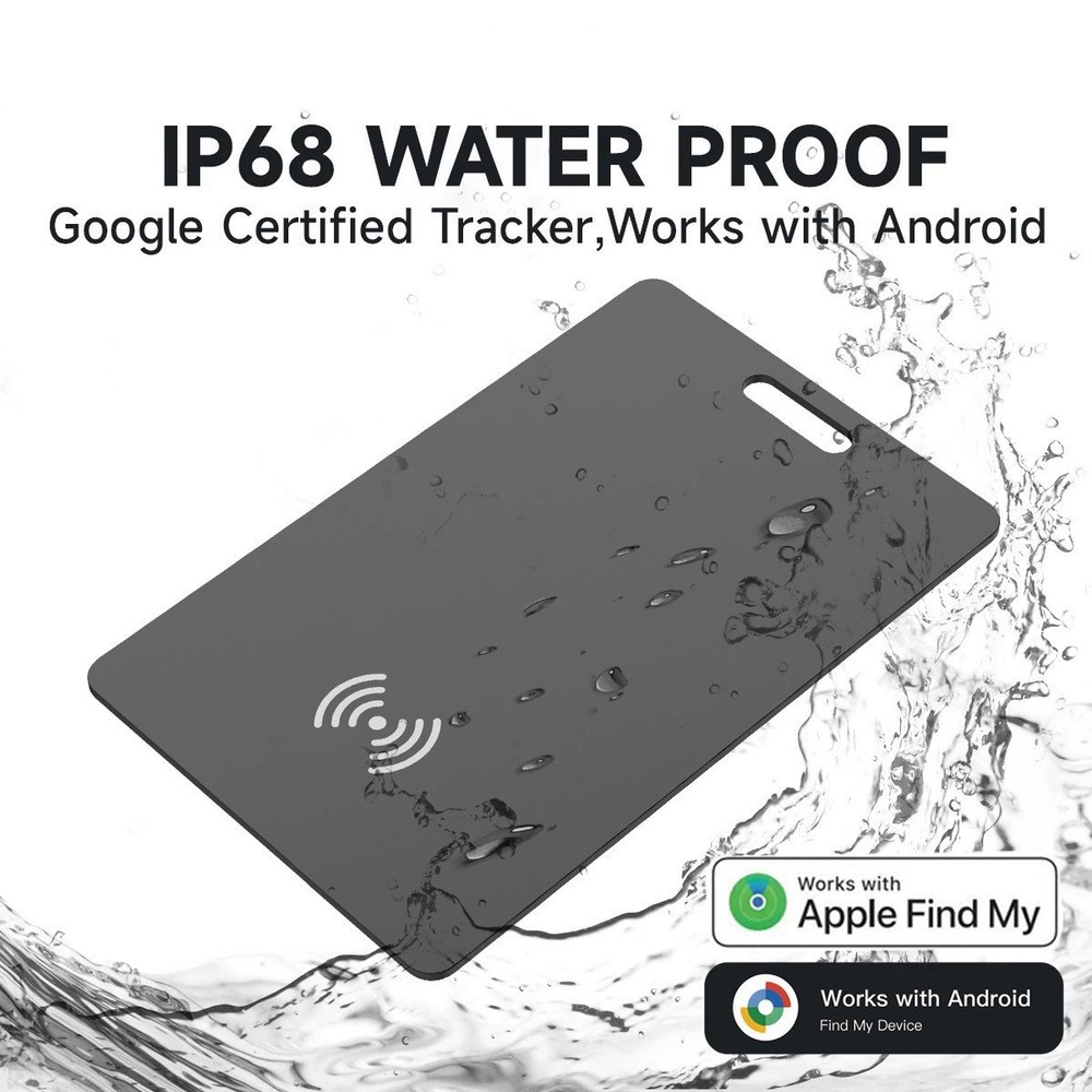 Slim Rechargeable Wallet Tracker Card - Works with iPhone & Google Find My