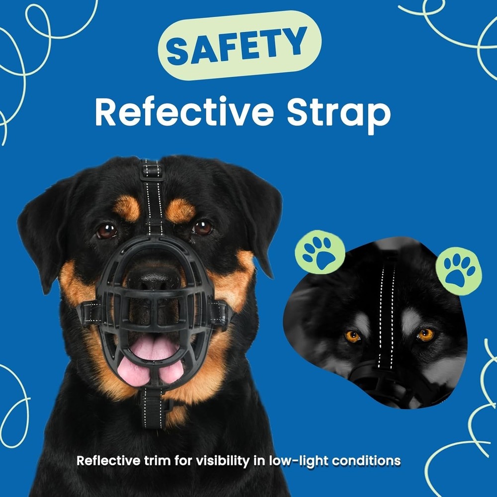 Soft Silicone Large Dog Muzzle - Comfortable Anti-Biting and Chewing Solution