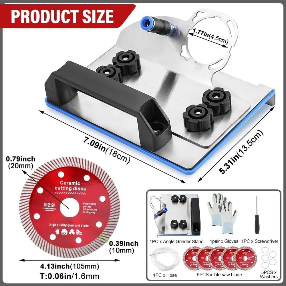 45 Degree Tile chamfering Tool Angle Grinder Stand for 45° Tile Cutting 100-T...