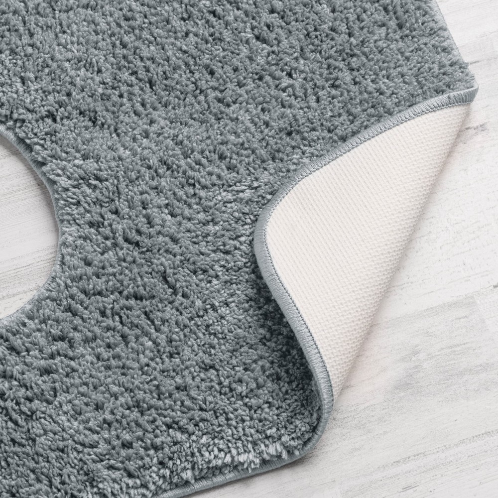 Mainstays Basic Polyester 20" x 22" Contour Bath Rug, Grey