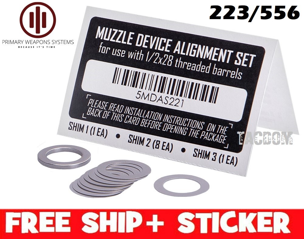 Primary Weapons Systems PWS Barrel comp Timing Alignment Shim Clock Kit 1/2x28