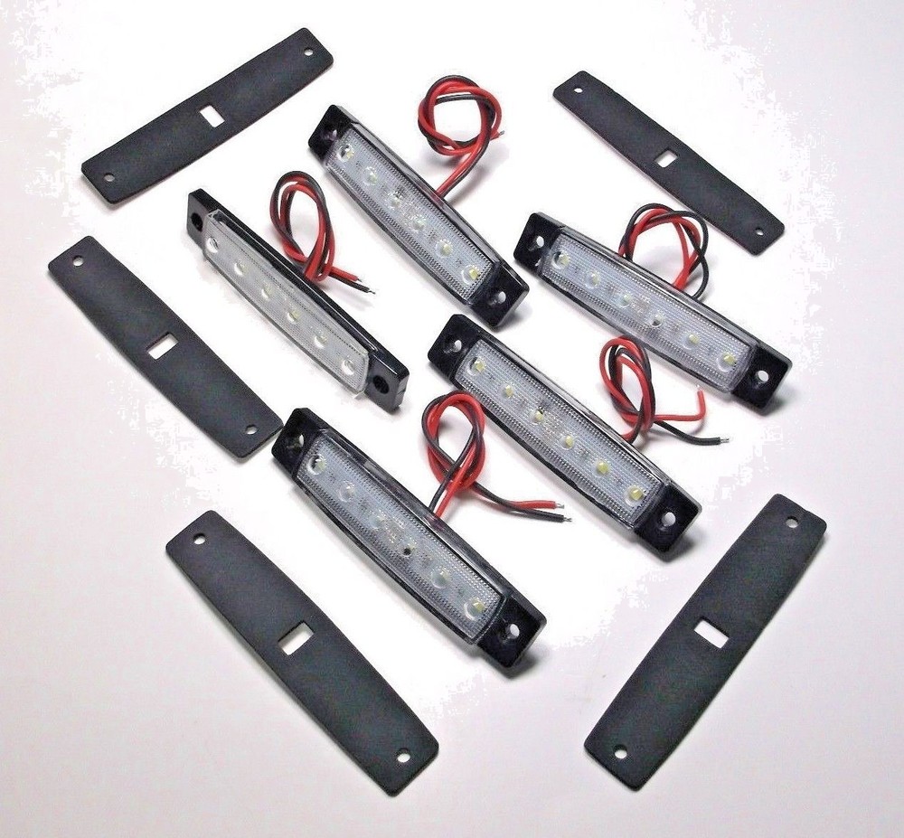 5 Large BBT 12 VDC Waterproof White LED Lights