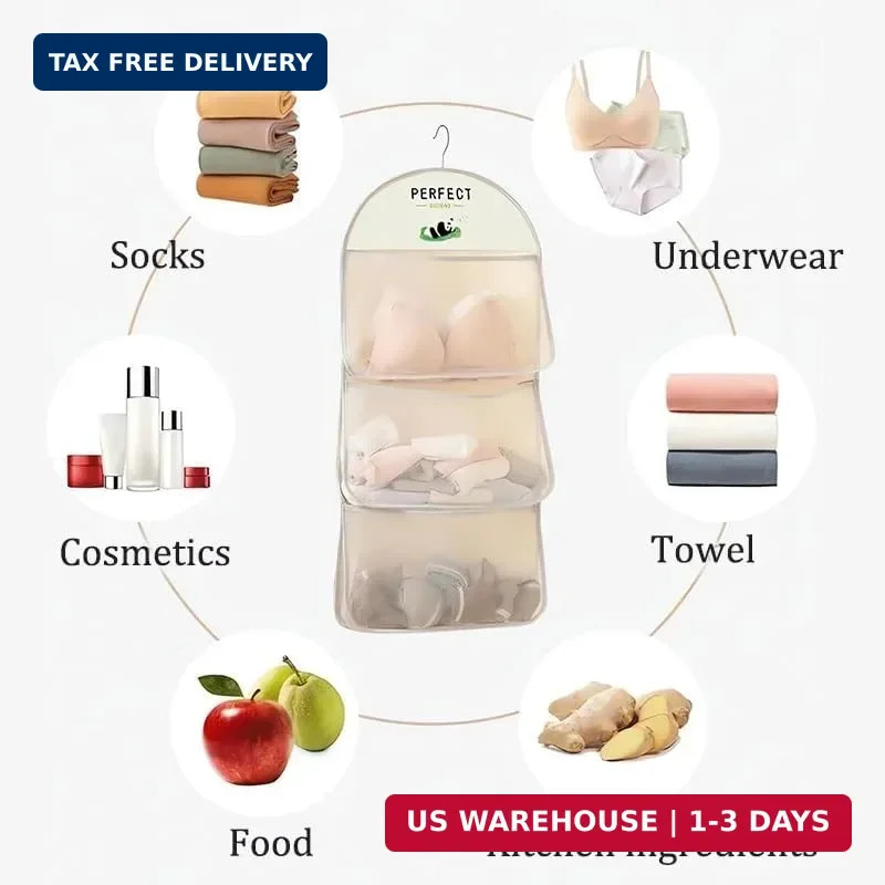 MIUPOO Multi Purpose Multi Layer Mesh Storage Hanging Bag,Hanging Storage with M