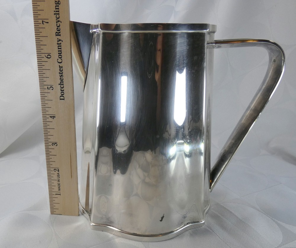 Signed St James Brazil MCM Silver Plate MEDIUM Pitcher Jug READ