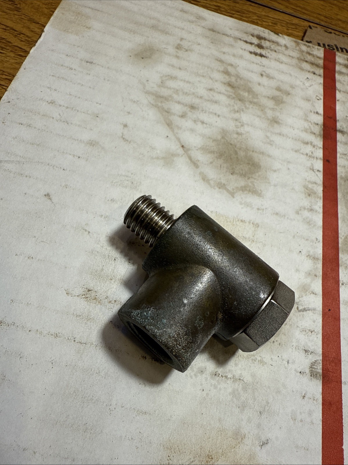 Volvo Penta oil pan dipstick adapter