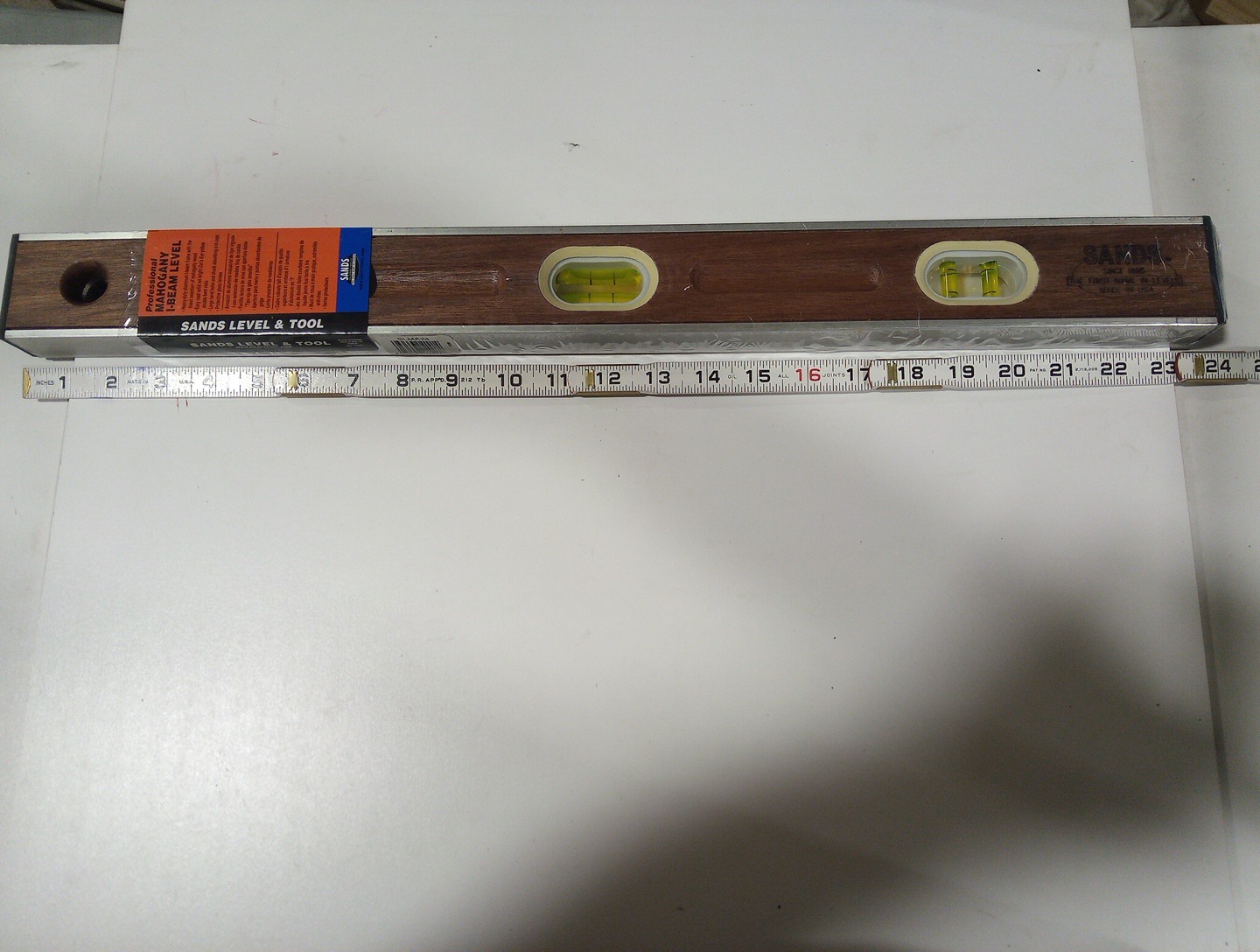 2 ft SANDS Mahogany I-beam Level.