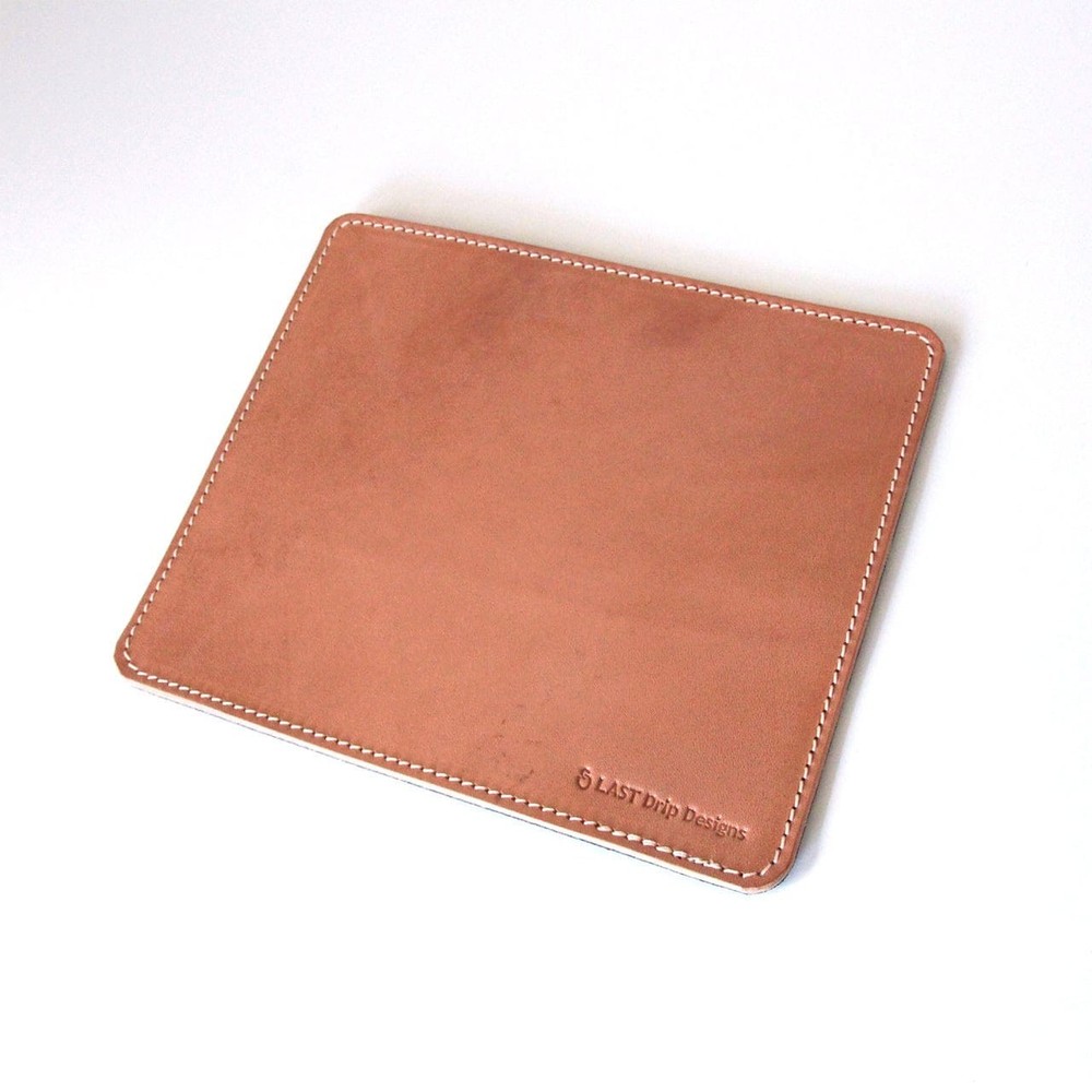 Genuine Cowhide Leather Mouse Pad, Square, Non-Slip Back