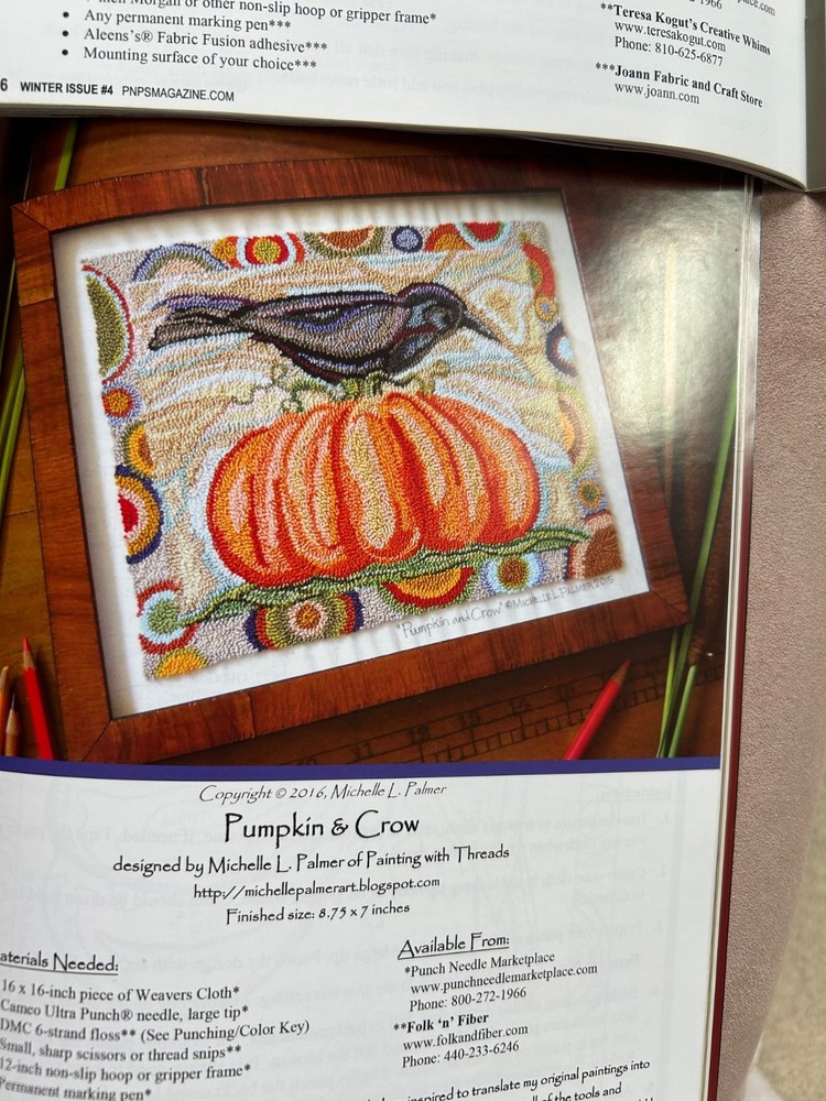 8 PUNCH NEEDLE & PRIMITIVE STITCHER MAGAZINE, PUNCHNEEDLE CROSS STITCH PATTERNS