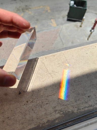 Triangular Prism 25*25*80mm Rainbow Crystal Glass Effects Filter Studio Shooting