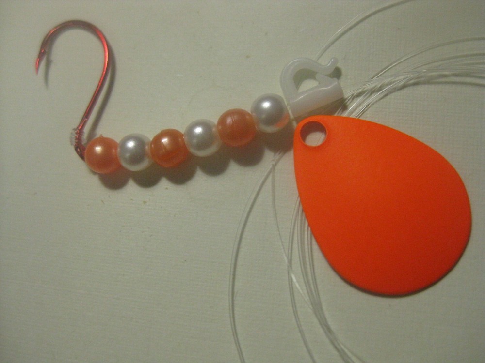 Walleye 1 Hook Spinner Rigs (Orange)