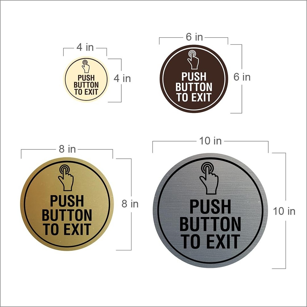 Circle Push Button To Exit Sign Black Small Door Access Control Switch Part