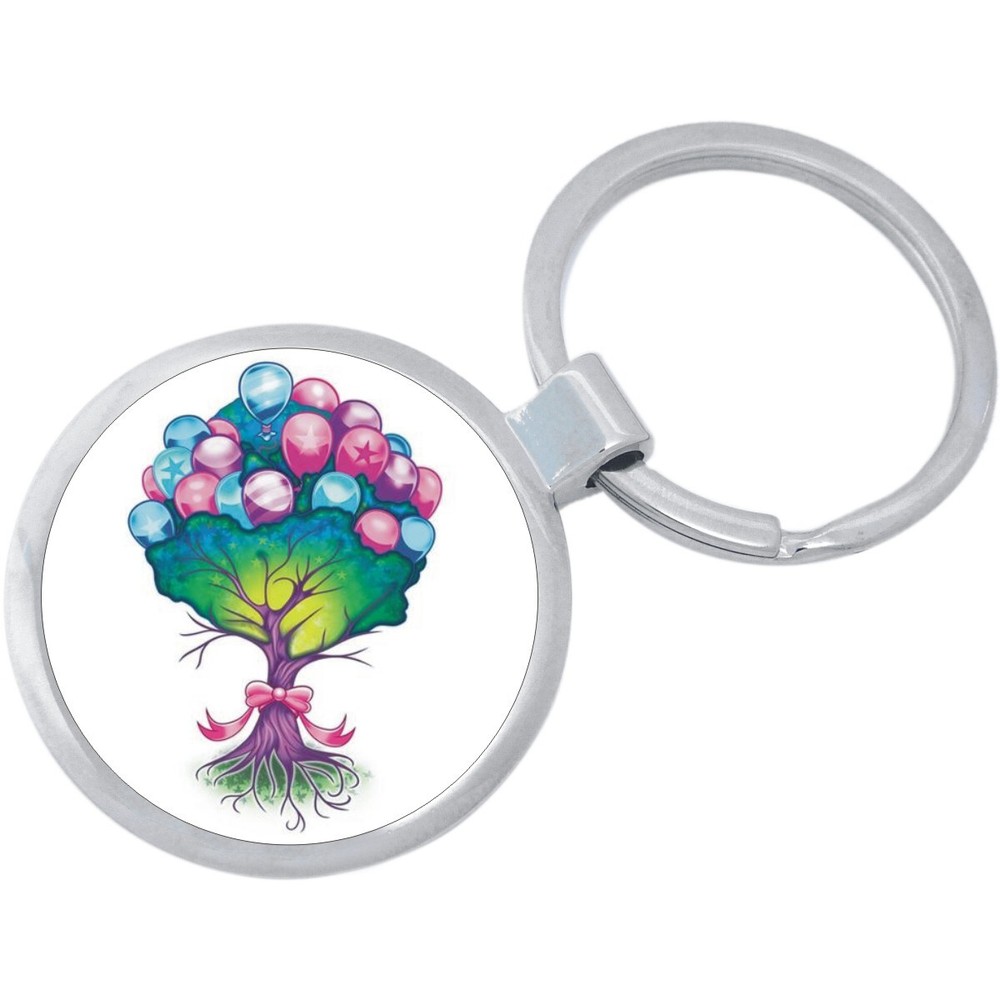 Balloon Tree Keychain - Includes 1.25 Inch Loop for Keys or Backpack