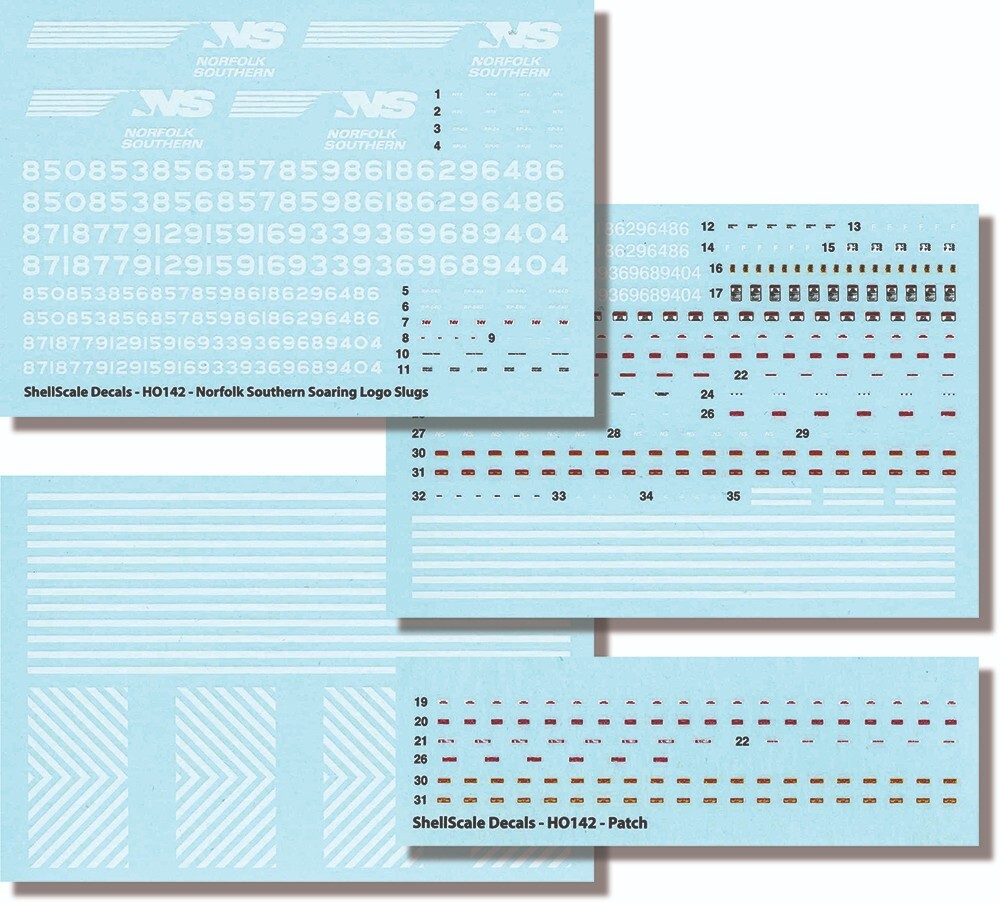 HO142 - Norfolk Southern Soaring Logo Slug DECALS - ShellScale Decals