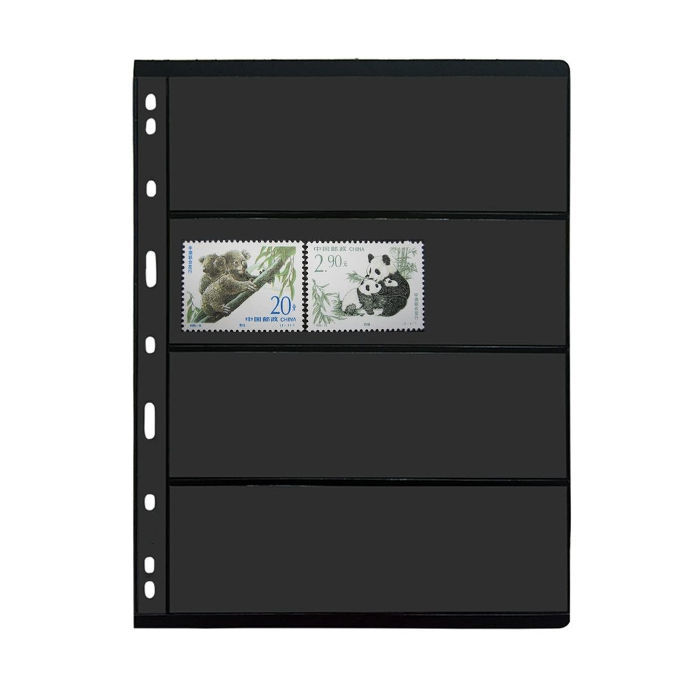 20 Stamp Pages, 4 Rows for Stamp Collectors, 9-Hole Standard Page Fit Album B...