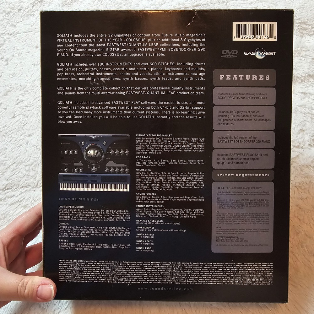 EastWest Quantum Leap Goliath Mac PC Software Discs with Box