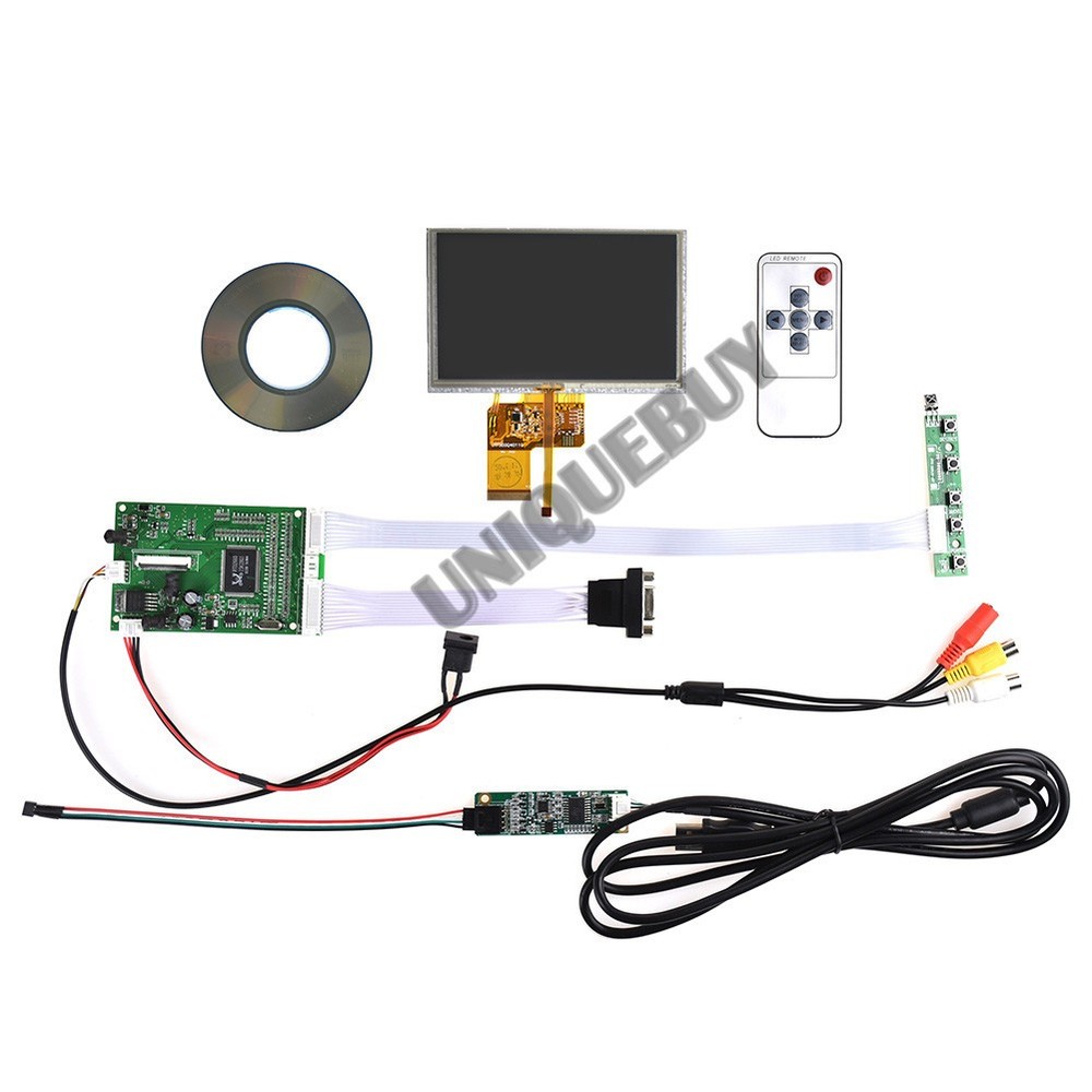 Reversing Driver Board+5" LCD Display+Touch Screen+Touch Control Card VGA 2AV