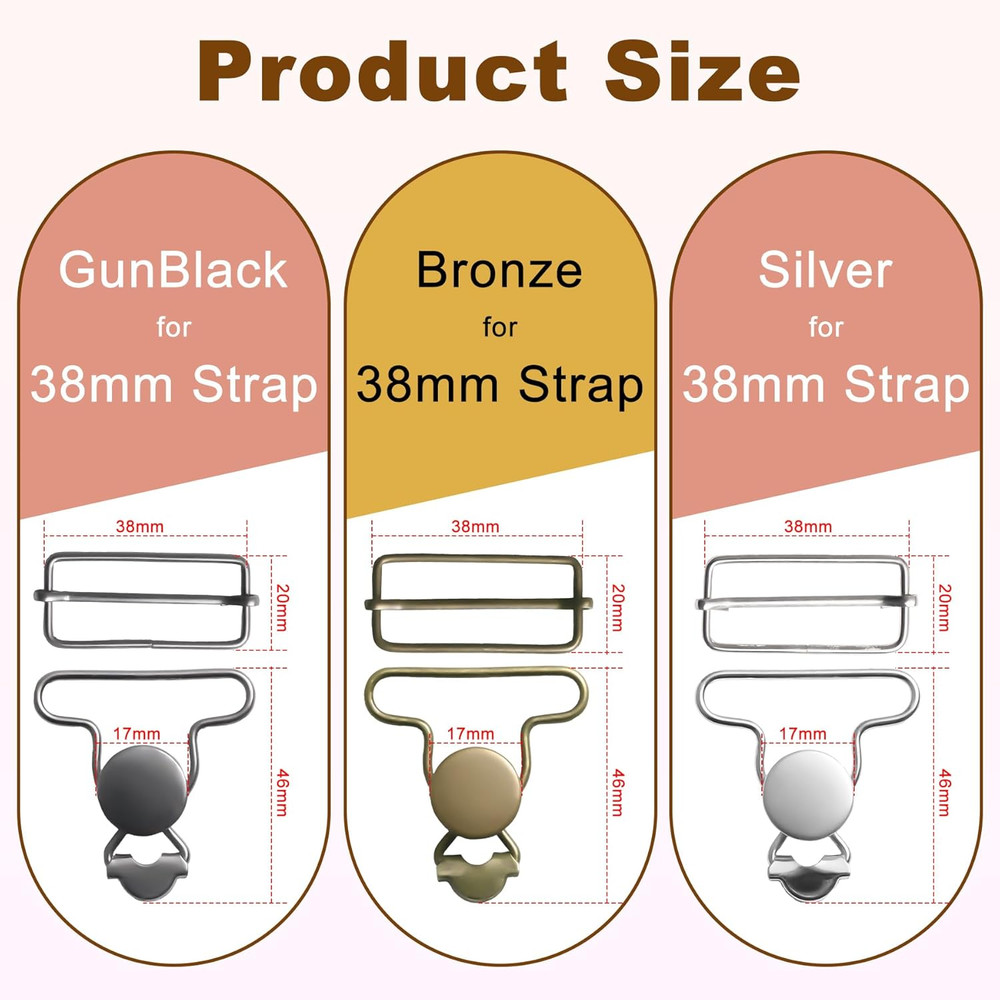 6 Sets Metal Overall Buckles Replacement Overall Clasp Replacement Suspender Cli