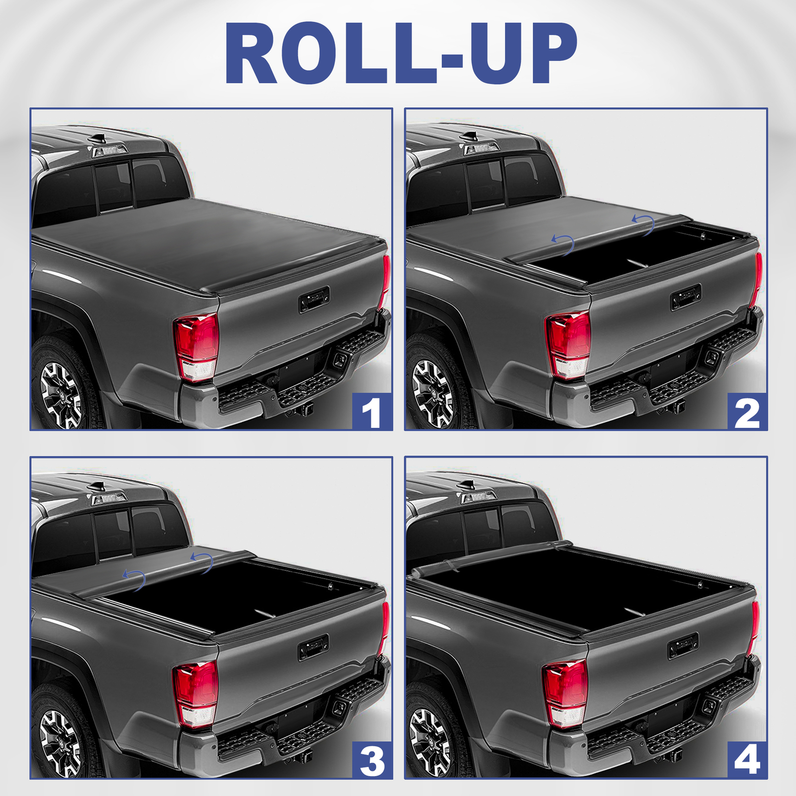 Roll Up 6.5FT Bed Tonneau Cover For 2002-2023 Dodge Ram 1500 / 2500 /3500 Truck