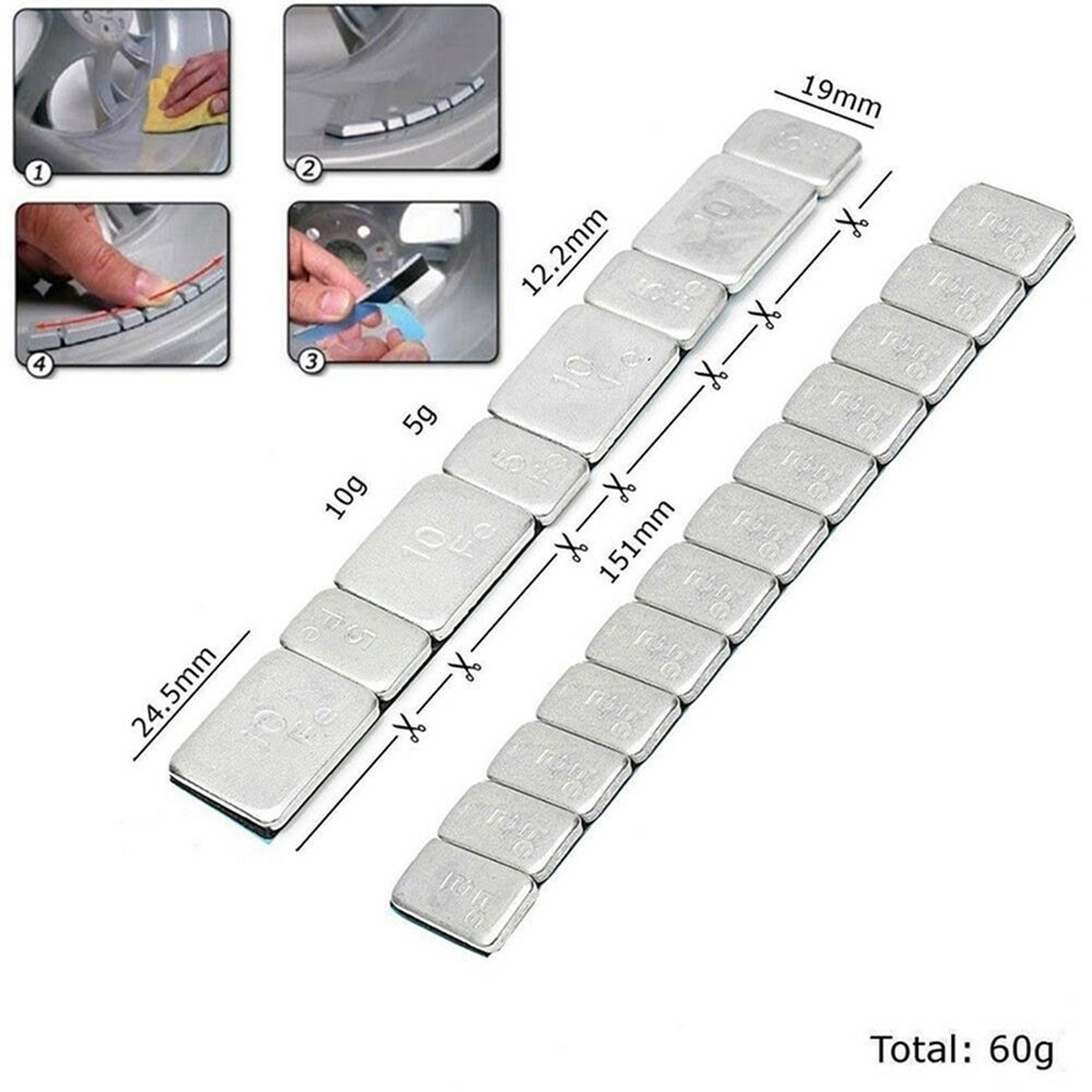 Pre-Cut 60g Iron Wheel Balancer Weights Galvanized for Car Motorcycle Use