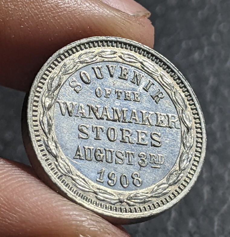 1908 WANAMAKER STORES Lion Rare SOUVENIR TOKEN
