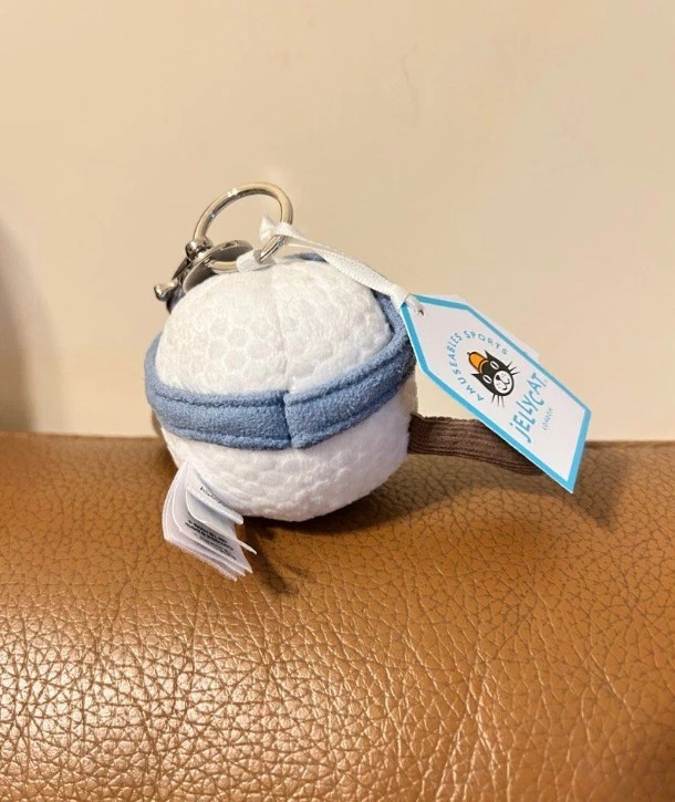Jellycat Amuseables Golf Ball Keychain Bag Charm Plush NWT + Pouch