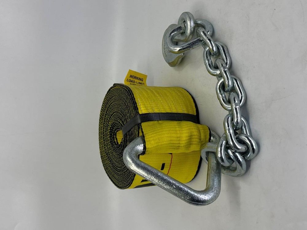 4"X30' Winch Strap with Chain Hook 2 Pack