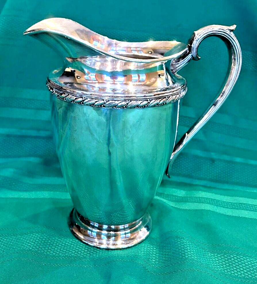 Vintage Acanthus Silver Plated Water Pitcher or Vase