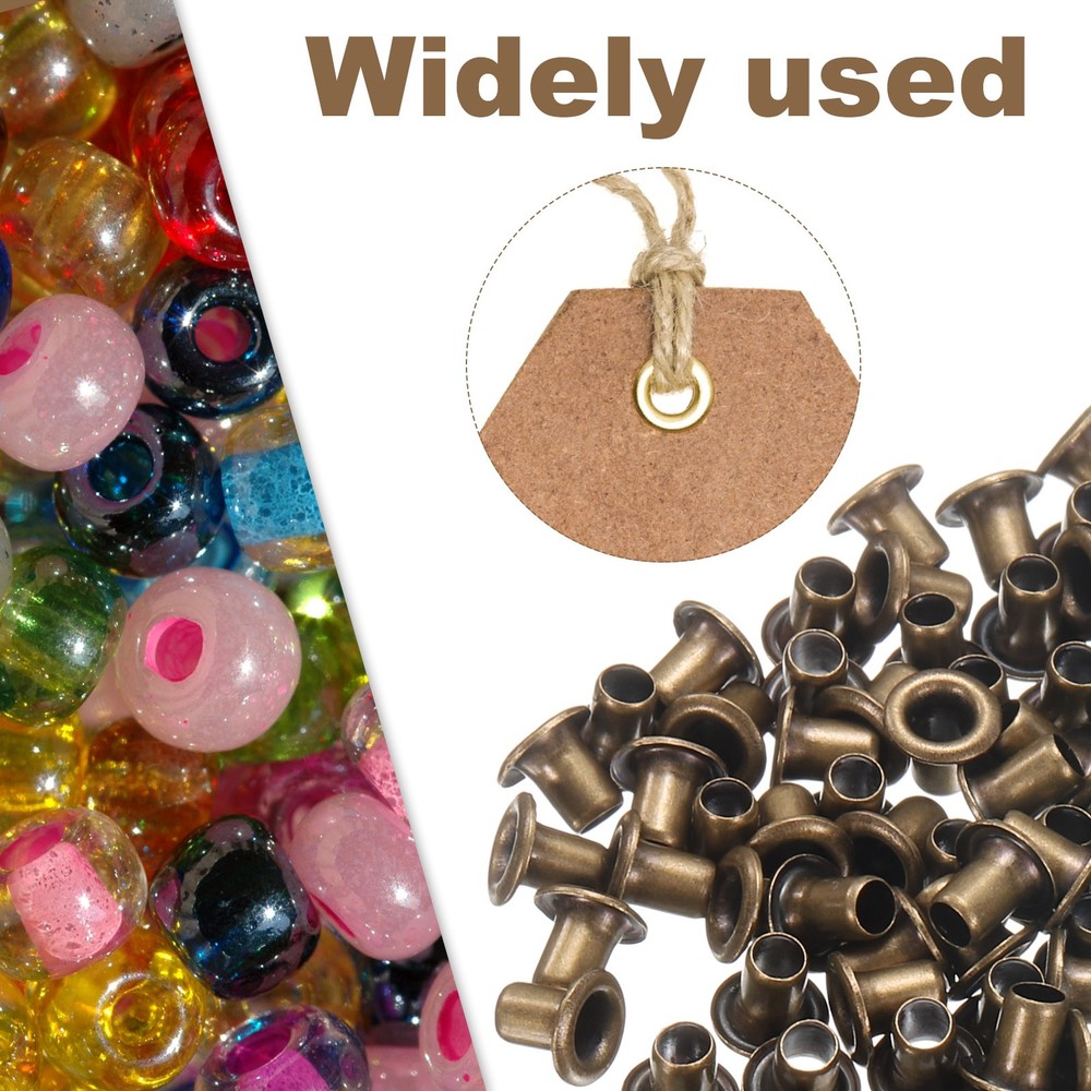 100Pcs Grommets Eyelets Kit 2mm Brass Eyelets, Black