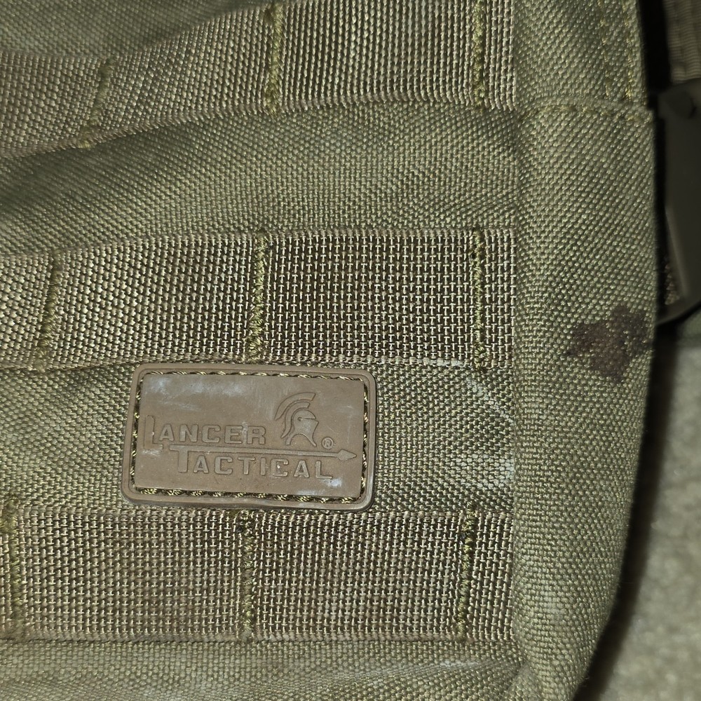 Lancer Tactical Nylon Tactical Plate Carrier Backpack Tan Camouflage Zip Patch